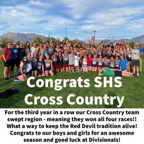 For the third year in a row our cross country team swept regions - meaning they won all four races!  Congrats to our boys and girls for an awesome season and good luck at Divisionals!
