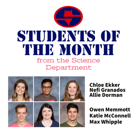 December Students of the Month nominated by the Science Department.