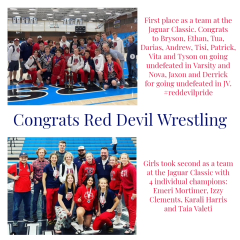 Congratulations to the Red Devil Wrestling Team.