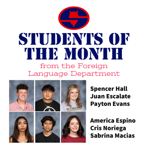 Students of the Month from the Foreign Language Department.