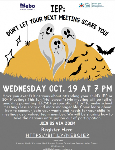 Informational meeting for IEPs and 504s