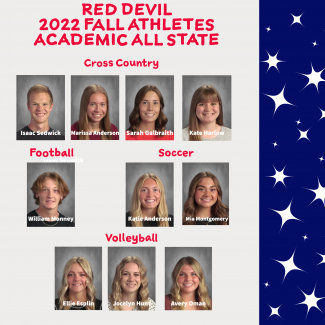 Red Devil 2022 Fall Athletes Academic All State