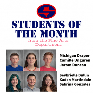 October  Students of the Month from the Fine Arts Department